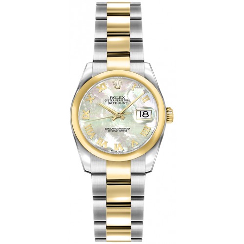 Rolex Lady-Datejust 26 Mother of Pearl Roman Numeral Watch 179163-MOPRO